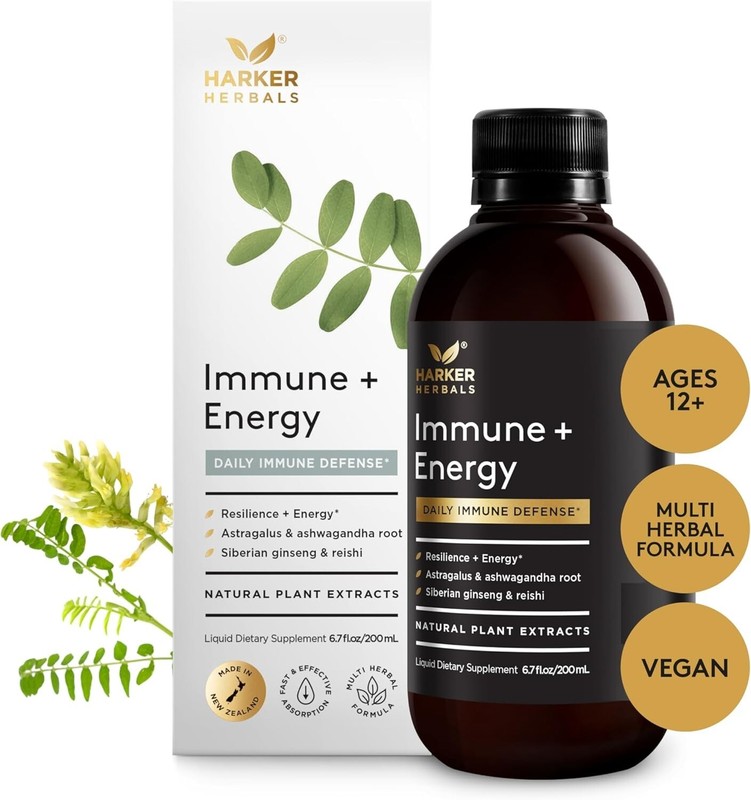 Immune Defense & Energy Support Supplement Syrup Echinacea Ginseng Reishi