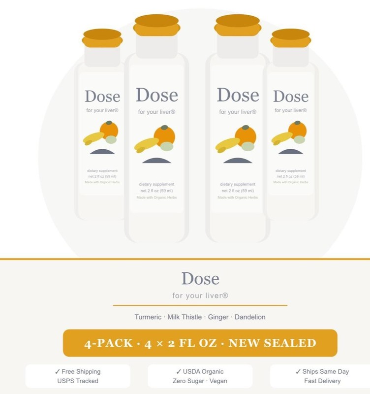 Dose For Your Liver- Supports Liver Health-Turmeric & Milk Thistle-2oz (4pack) gallery