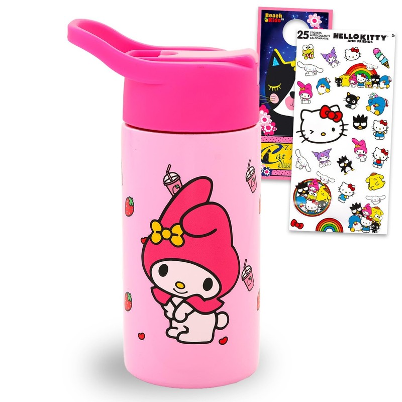 My Melody Stainless Steel Water Bottle for Girls – 14 Ounces, Multicolor