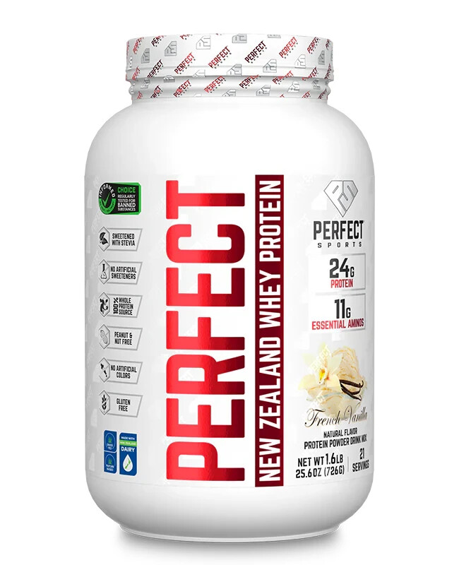 Perfect Sports PERFECT New Zealand Whey Protein Vanilla Flavor 1.6lb NEW