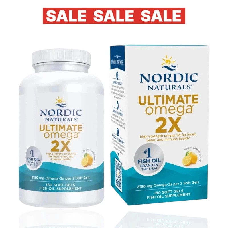 Nordic Naturals Ultimate Omega 2X 180 Soft Gels – Extra Strength EPA DHA – New