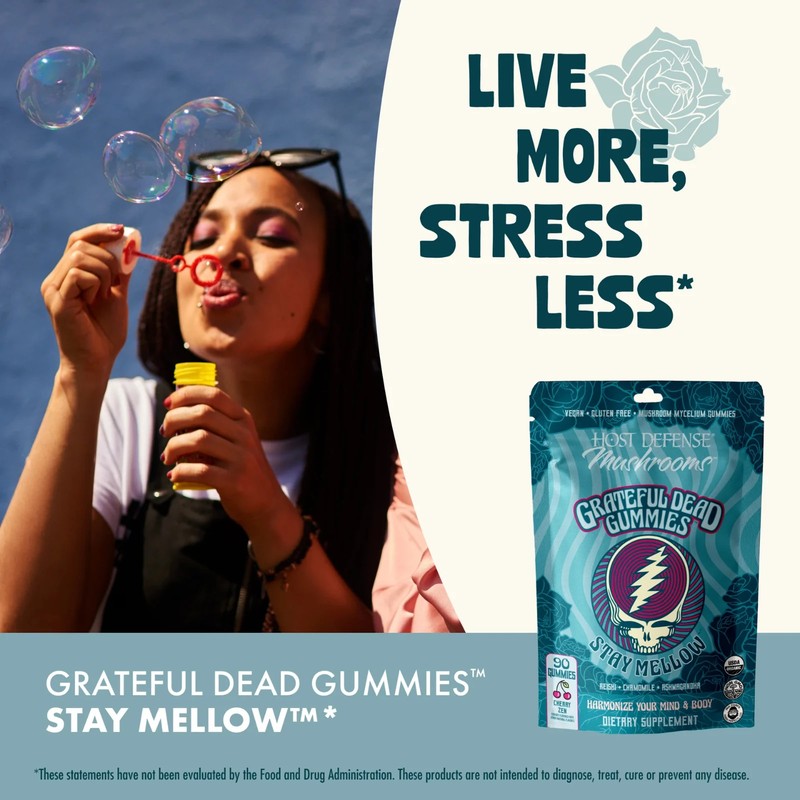 Grateful Dead Gummies™ - Stay Mellow™* 90 ct. Organic Fungi Perfecti gallery