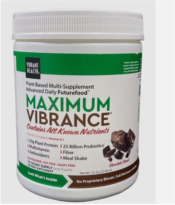 Vibrant Health Maximum Vibrance Chocolate Version 7.0 – 23.2 oz – 7/2028