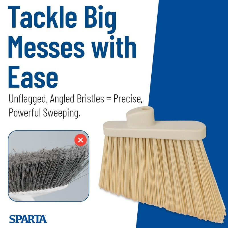 Plastic Broom Head, Angled, Un-Flagged for Large Debris Indoor, Outdoor, Home... gallery