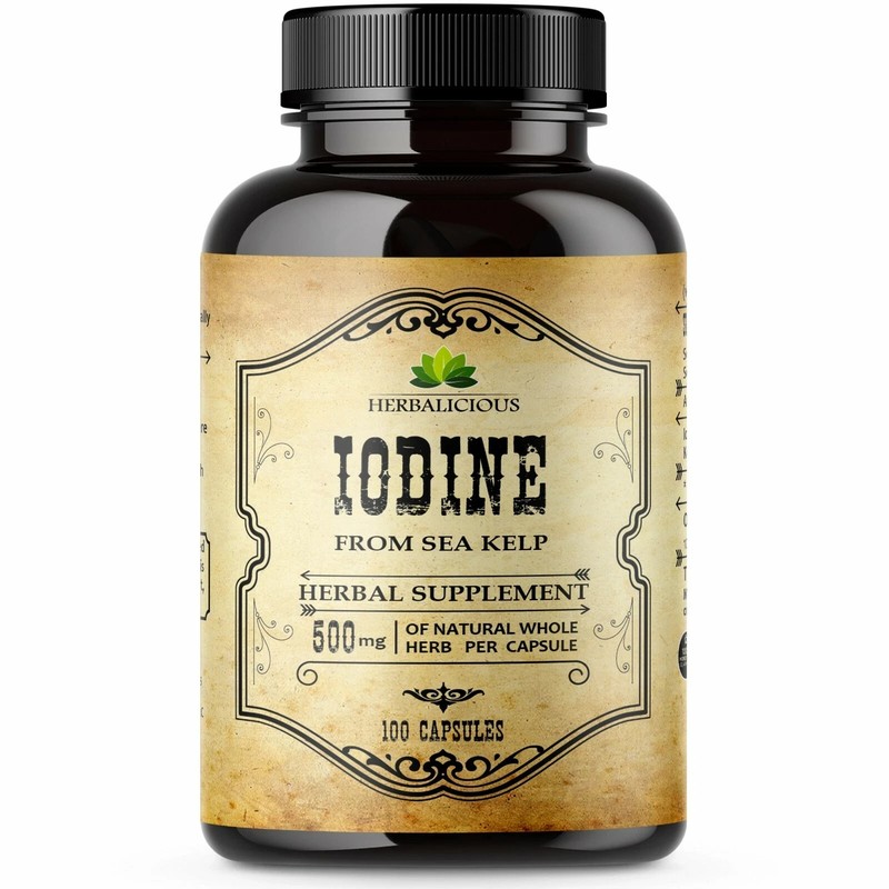 Iodine Sea Kelp 100 caps Pure Healthy Thyroid Support Metabolism EXP 04/2027