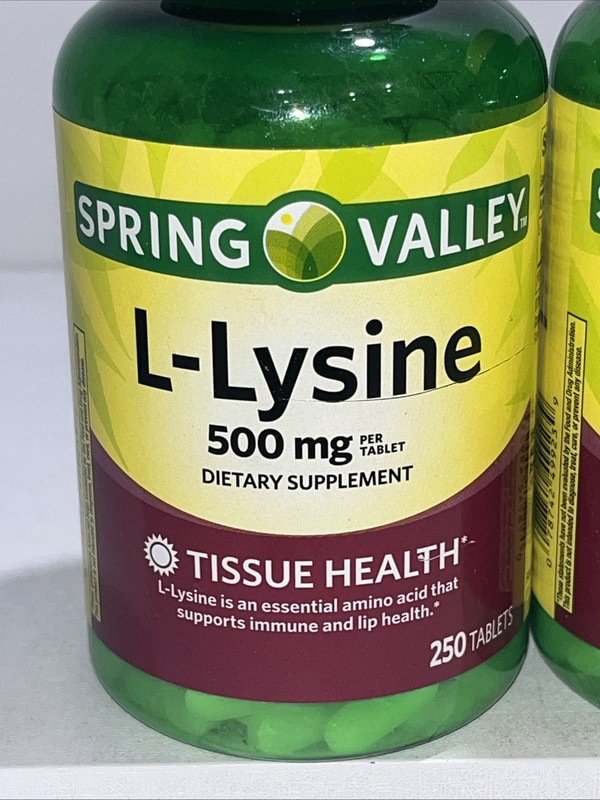 2 Sealed L-Lysine 500mg, Tissue Health Supplement 250 Tabs Each gallery