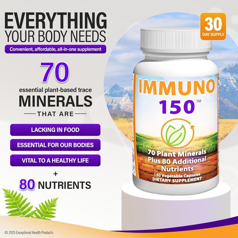 Immuno 150 Support Supplement,Packed w/70 Plant Minerals,13 Essential Vitamins gallery