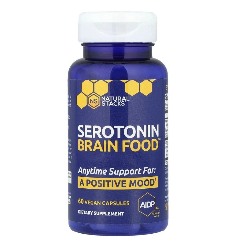 Natural Stacks Serotonin Brain Food 60 Vegan Capsules Dietary Supplement