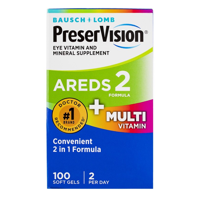 3 Pack Bausch & Lomb PreserVision AREDS 2 + Multivitamin Softgels, 100 Ct