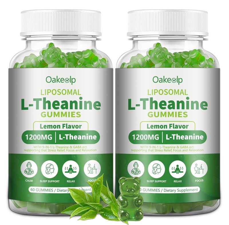 Oakevlp Liposomal L-Theanine 1200mg GummiesComplex Magnesium GABA5-HTPAshwaga…