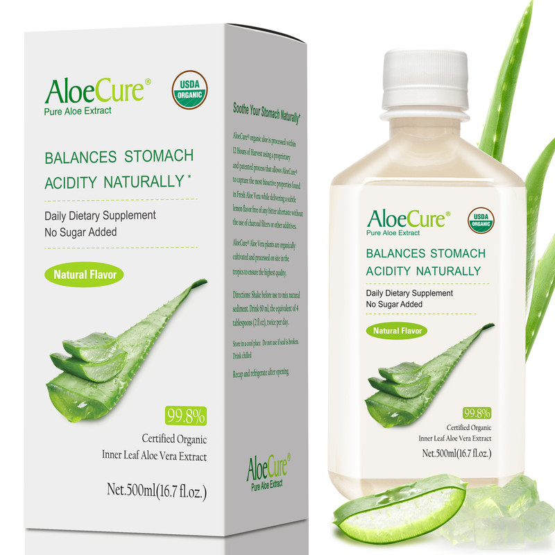 Pure Aloe Vera Juice Natural Flavor – USDA Certified Organic
