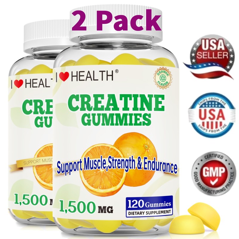 Creatine Monohydrate Gummies 1500mg for Men & Women, Pre-Work Out for Muscle