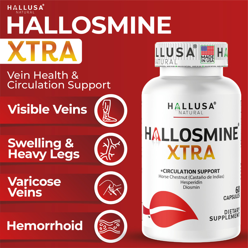 HALLOSMINE XTRA – Diosmin Hesperidin Horse Chesnut 850 mg – 60 capsules