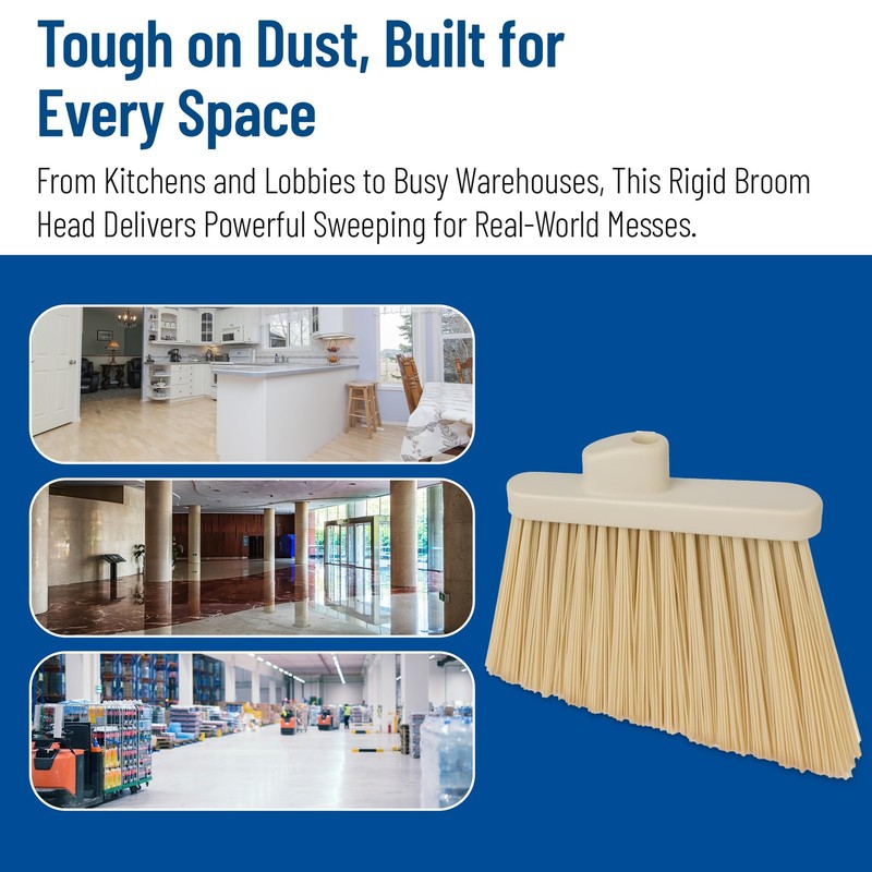 Plastic Broom Head, Angled, Un-Flagged for Large Debris Indoor, Outdoor, Home... gallery