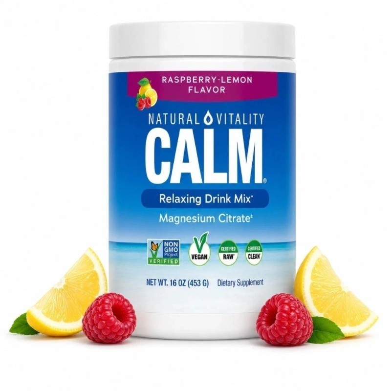 Natural Vitality CALM Raspberry Lemon Magnesium Citrate 16oz - 1/2/3 Bottles gallery