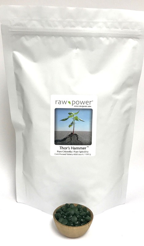 Thor’s Hammer 4000 tablets, ONE KILO, pure chlorella/spirulina mix, cold-pressed