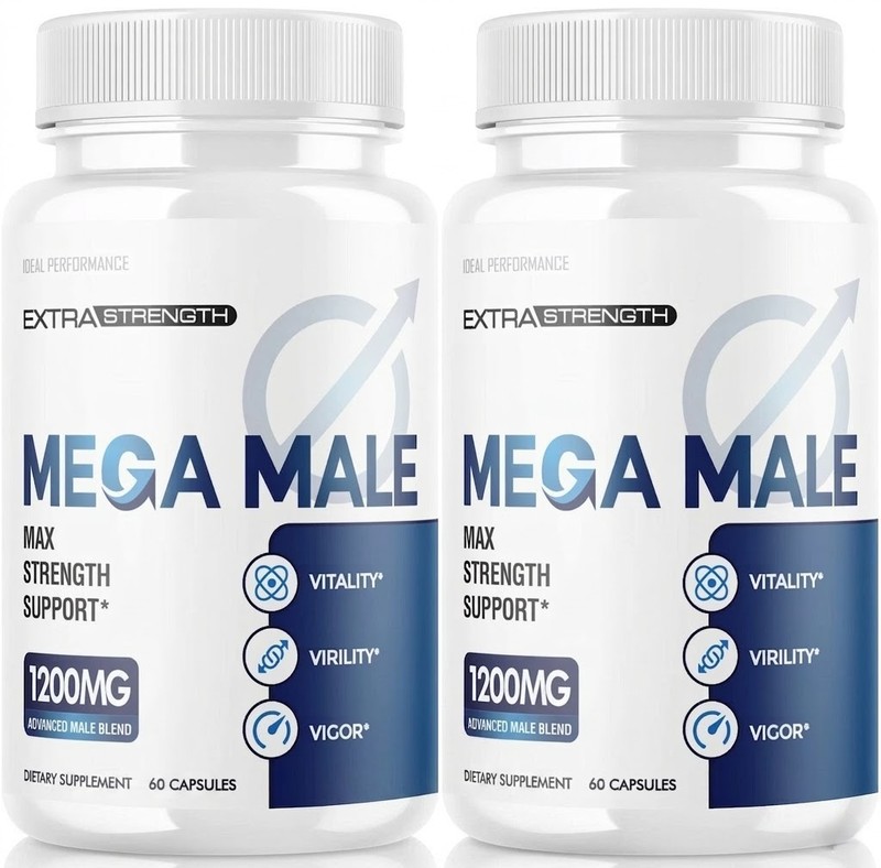 Mega Male Mens Health Support Stamina Energy Dietary Supplement 60 Caps | Pack 2