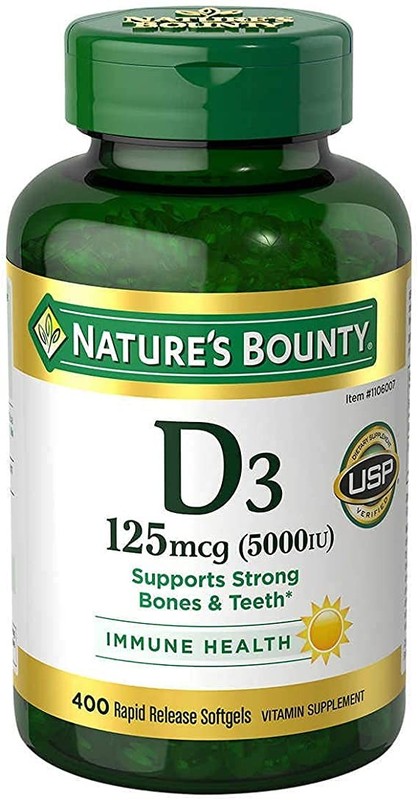 Nature’s Bounty Immune Health Vitamin D3 5000 iu, Rapid Release 400 Softgels