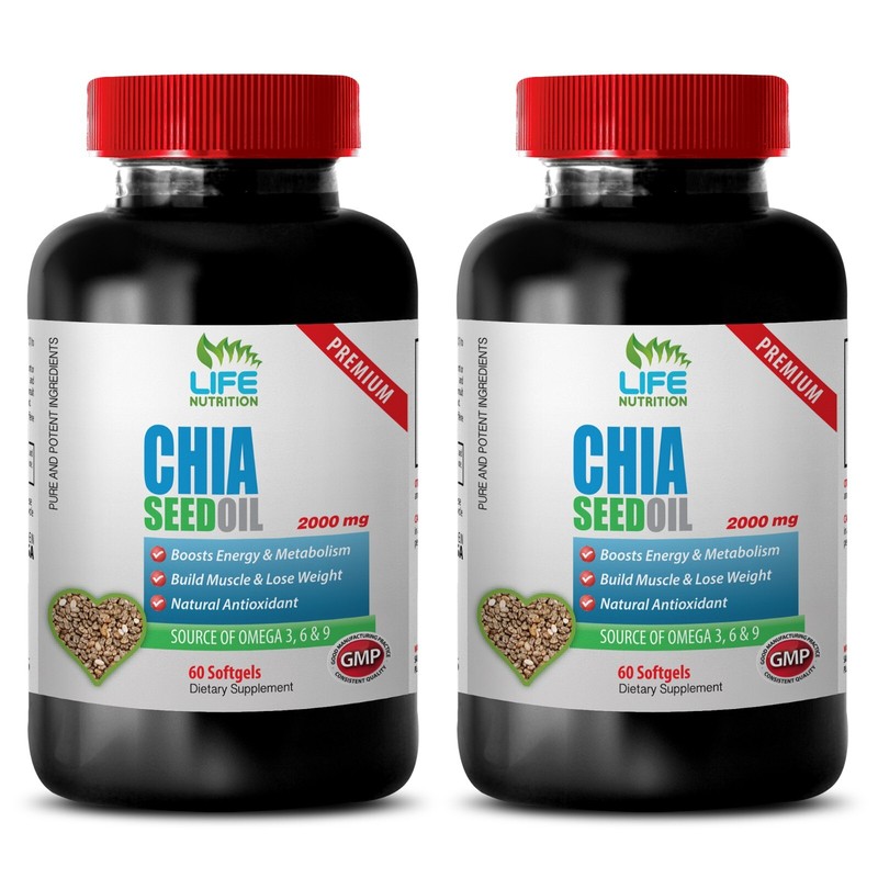 non-toxic oil – CHIA SEED OIL – natural wellness oil 2 Bottle 120 Capsules