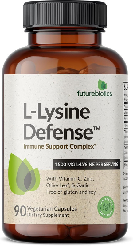 L-Lysine Defense Immune Support Complex 1500 MG per Serving with Vitamin C, Zinc