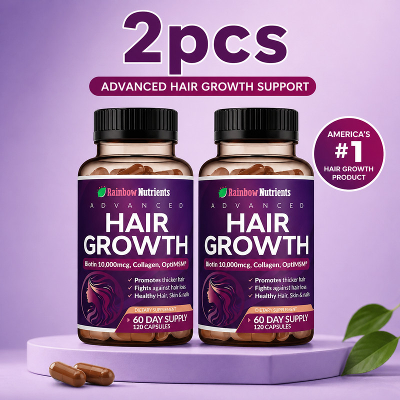 Rainbow Nutrients ADVANCED Hair Growth Vitamins – Biotin 20,000mcg, Collagen