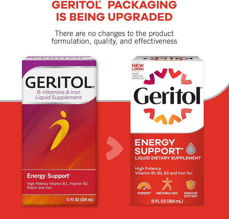 Liquid Vitamin and Iron Supplement, Energy Support, Contains High Potency B-V...