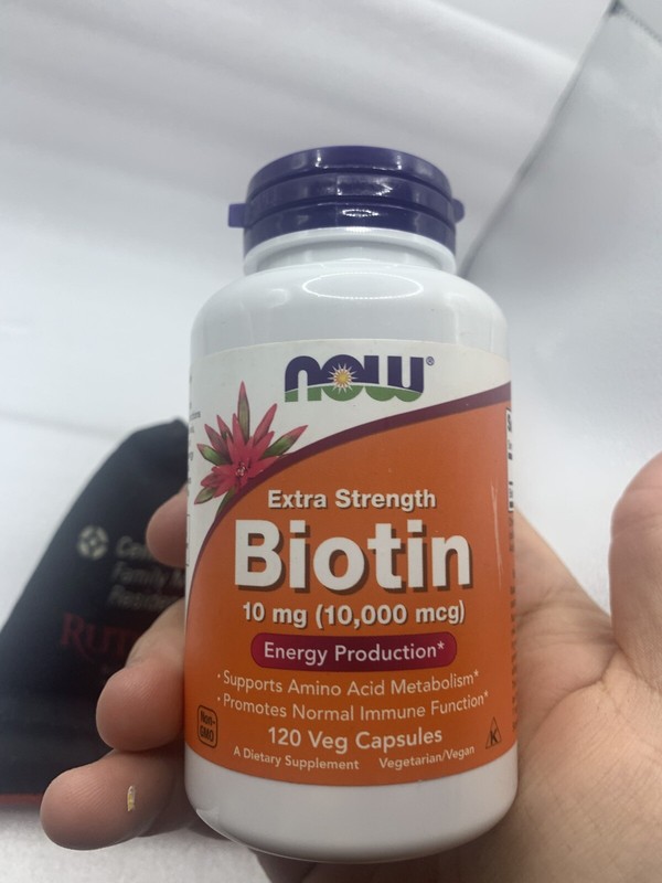 2-Pk NOW Foods Biotin 10mg 10,000mcg Extra Strength 120 Veg Capsules EXP 7/25 MU