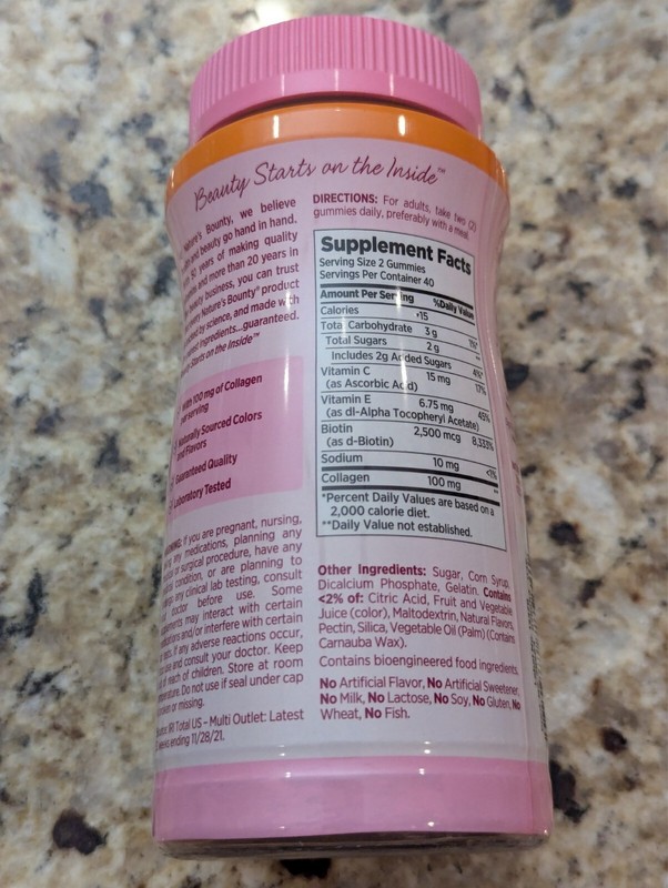Natures Bounty Hair, Skin & Nails Gummies with Biotin & Collagen 80 Count Orange gallery