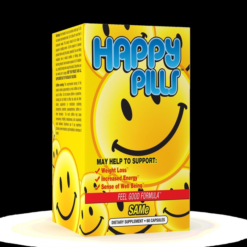 Happy Pills 60 caps St John’s Worth, SAMe D3 B12 Caffeine Brain Pharma Exp 01/25