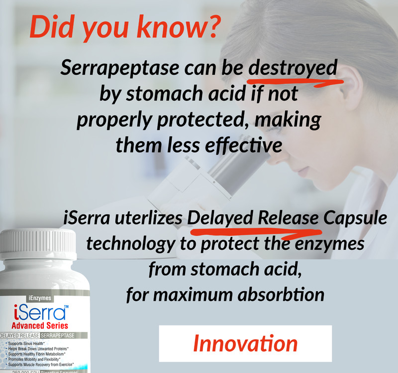 iSerra 250,000 SPU Serrapeptase Enzyme - 90 Delayed Release Capsules gallery