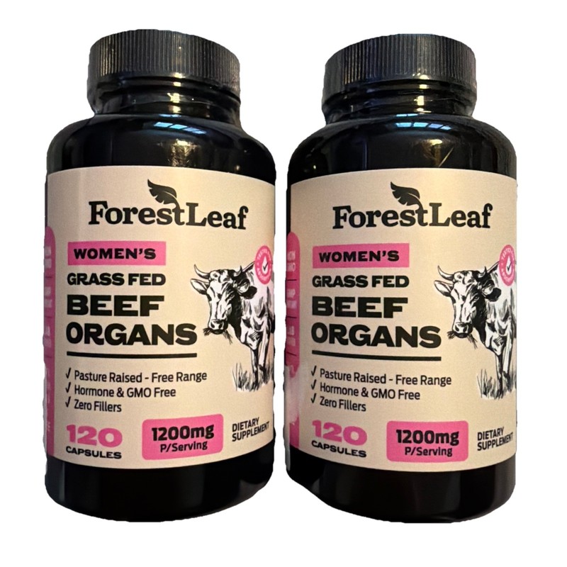 2 BOTTLES Forest Leaf Beef Organ Supplement 120 capsules for Women