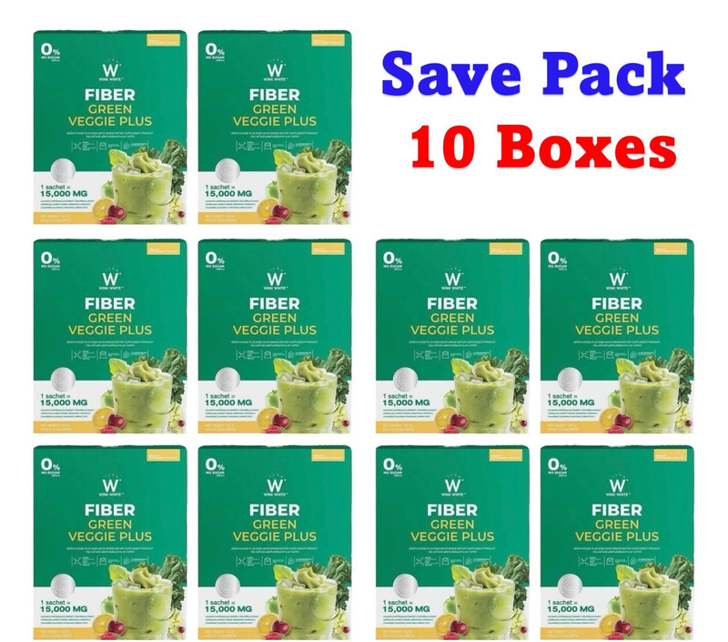 10 X Wink White Fiber Green Veggie Plus Drink Powder Healthy Body 10 Sachets