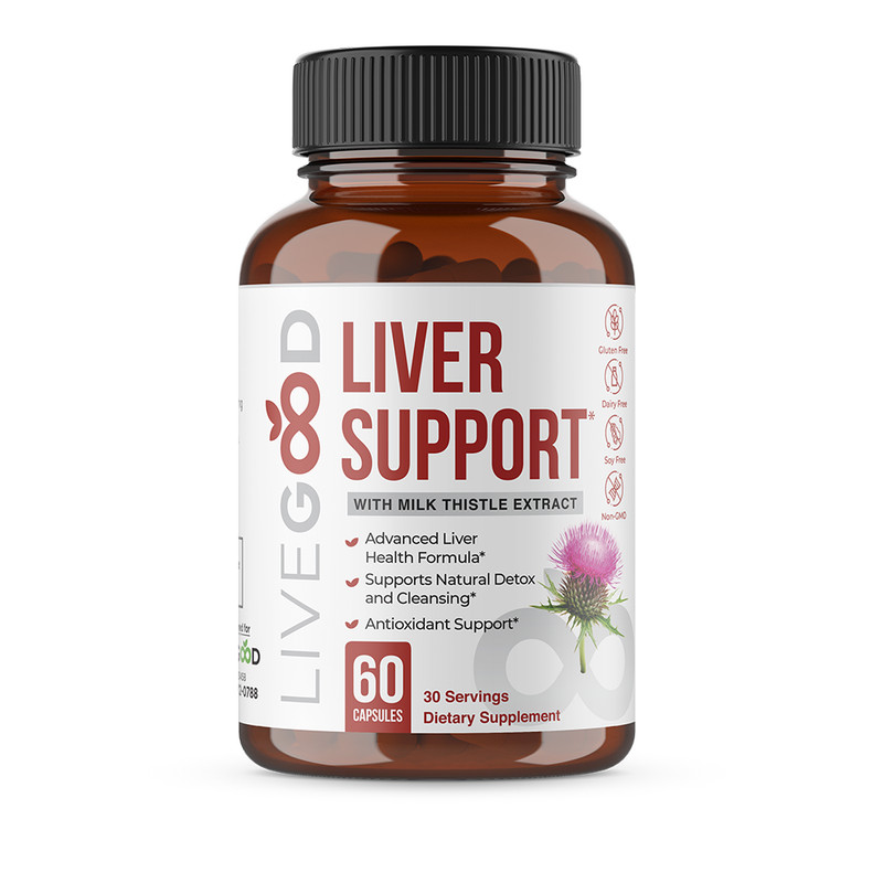 LIVEGOOD Liver Support Supplement Cleanse Health Detox Naturally Milk Thistle