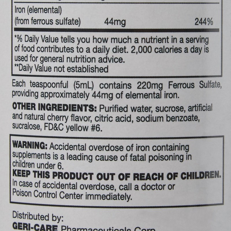 Geri-Care Iron Liquid 220 mg Q701-16-GCP 12 Bottles gallery