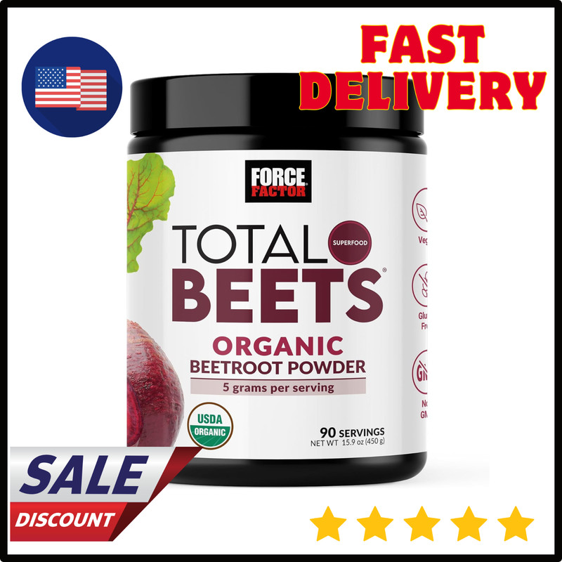 Force Factor Total Beets Organic Beetroot Powder Superfood Non-GMO & Vegan