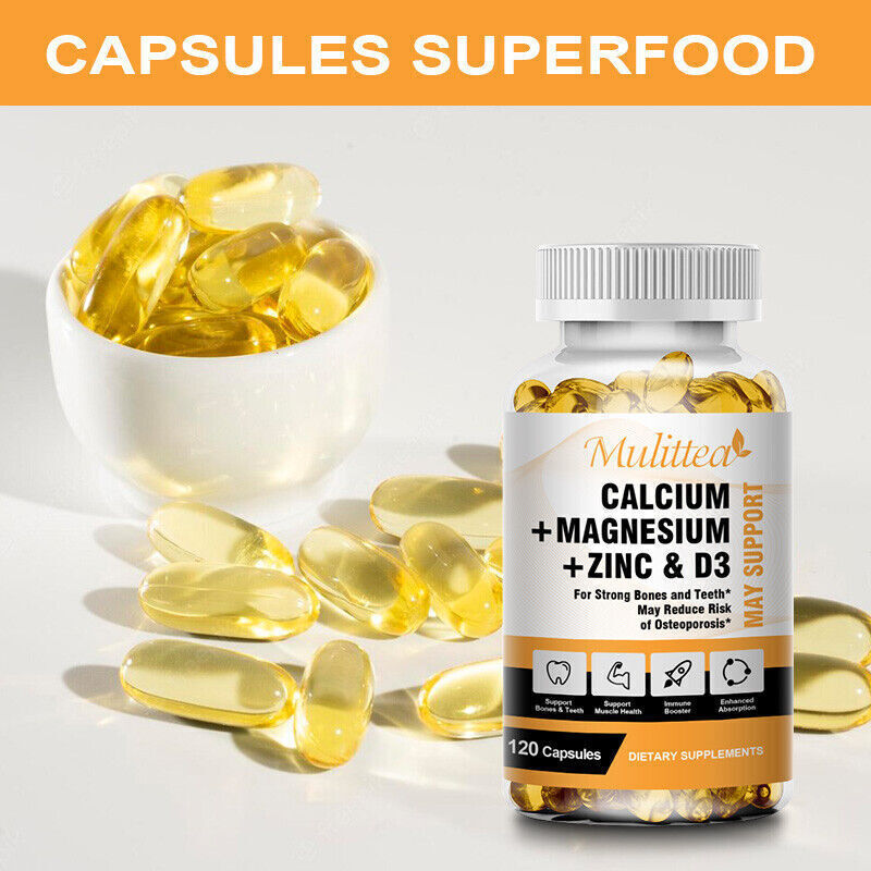Calcium Magnesium Zinc with Vitamin D3 Bone Support Muscle Health 120pcs/bottle gallery