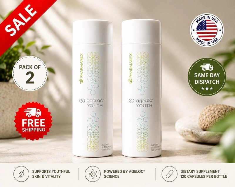 2 PACK Nu Skin NuSkin Pharmnex ageLoc Youth 120 softgels NEW STOCK 06/2028