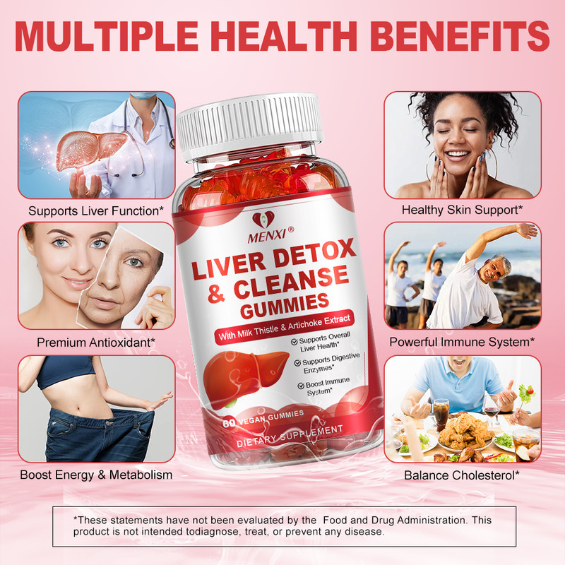 #1 Gummies liver clean health support fat naturals detox cleanse w/ Milk Thistle gallery