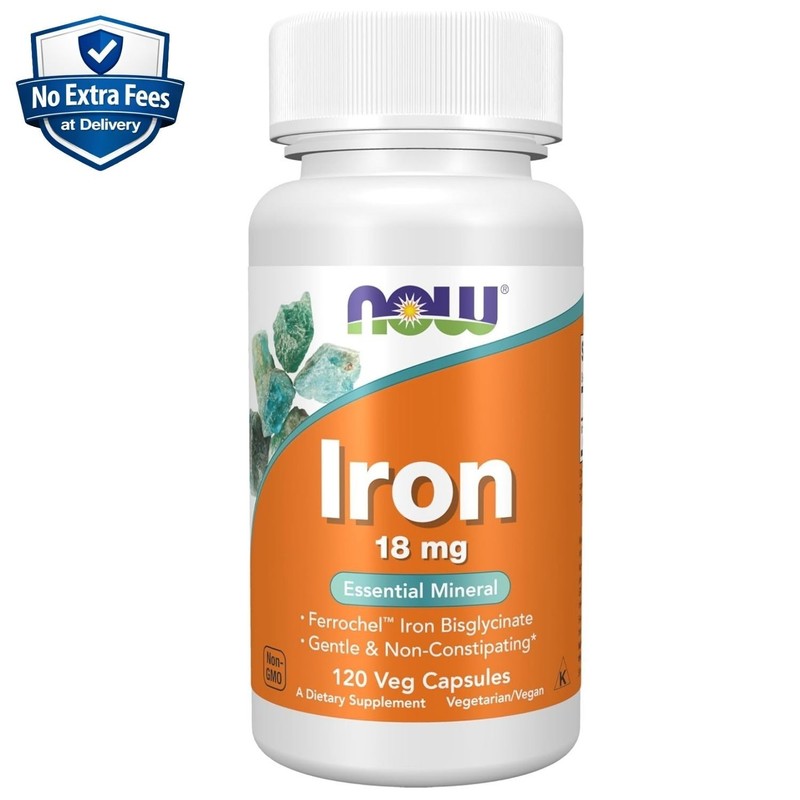 Iron 18 mg (90 mg Ferrous Bisglycinate) Supplement, 120 Capsules, 120 Day Supply