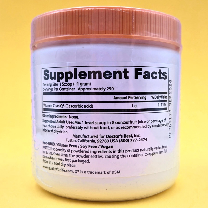 Pure Vitamin C Powder by Doctors Best with Q-C 8.8 oz, Support for Immune Health gallery