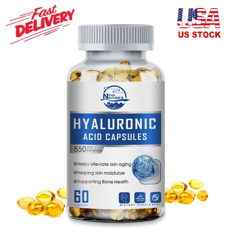 Hyaluronic Acid with MSM 580mg, 60 Capsules -Skin Hydration Joint Health Support