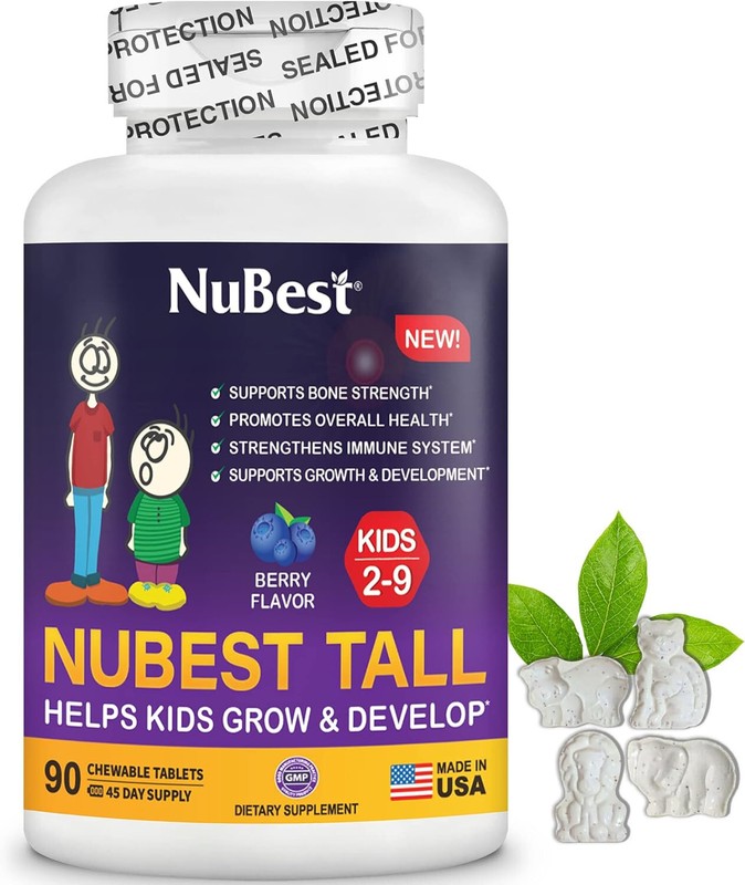 NuBest Tall Kids-Toddlers Vitamins and Kids Vitamins for Age 2 to 9 -90 Chewable
