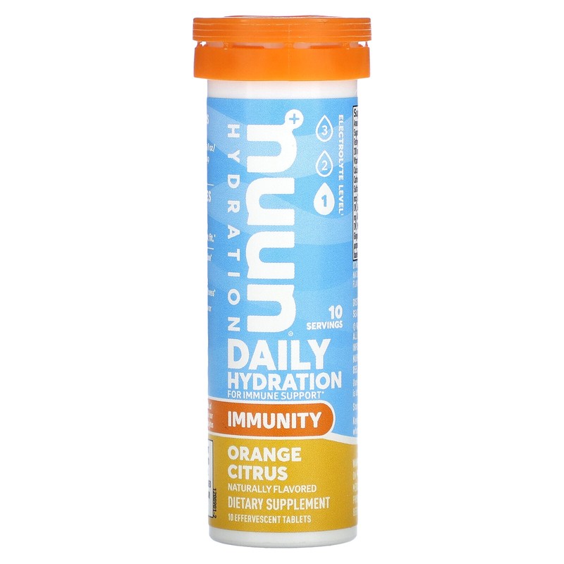 Daily Hydration, For Immune Support, Orange Citrus, 10 Effervescent Tablets