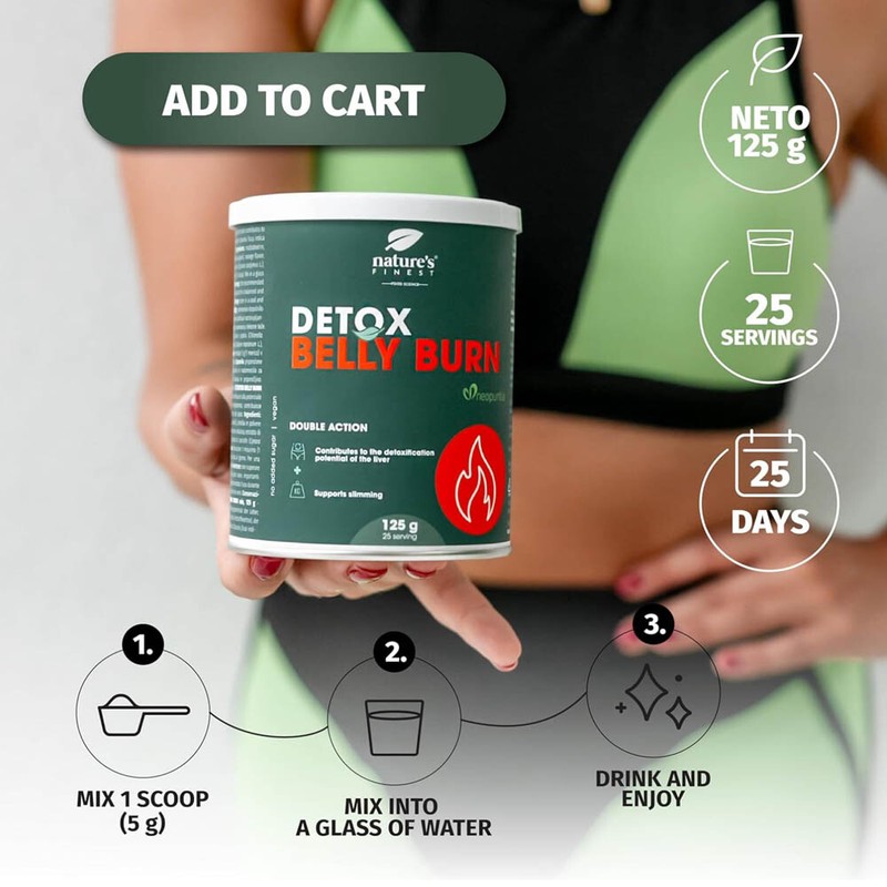 Nature's Finest Detox Belly Burn Fat Burning & Liver Detox Powder 4x125g gallery