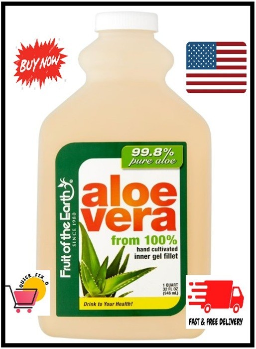Fruit of the Earth Aloe Vera Juice, 32 fl oz – Single Bottle