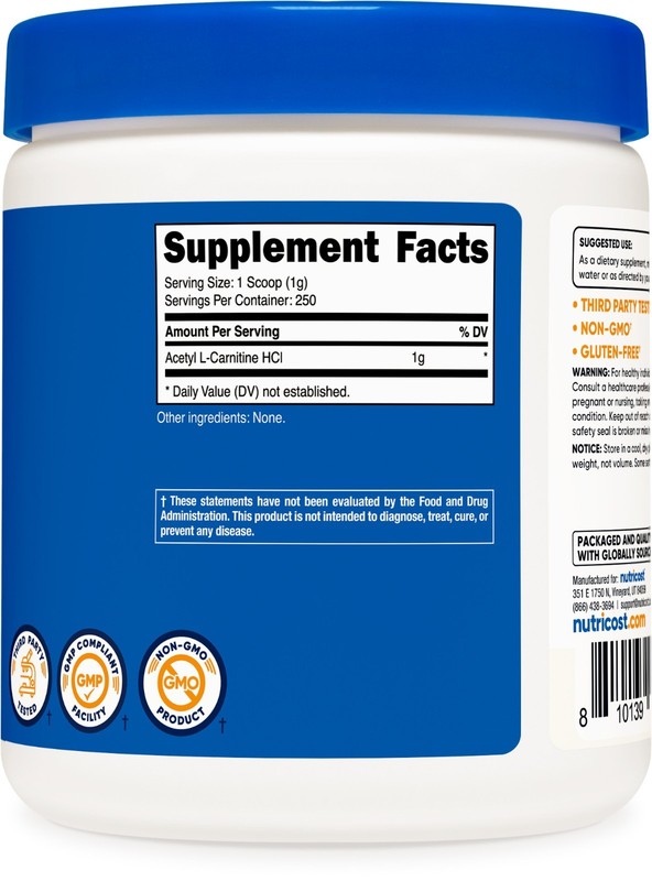 Nutricost Acetyl L-Carnitine Powder 250 Grams gallery