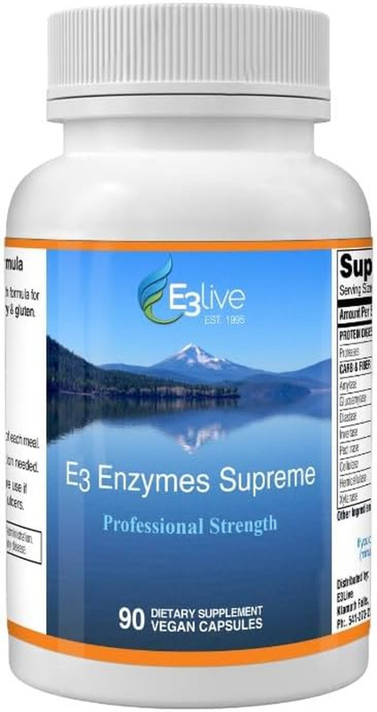 E3LIVE E3 Enzymes 90Ct 460Mg, maximum level of digestion assistance, all-natural gallery