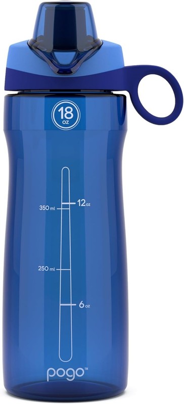Pogo 64oz Plastic Water Bottle 18 Ounces, Blue