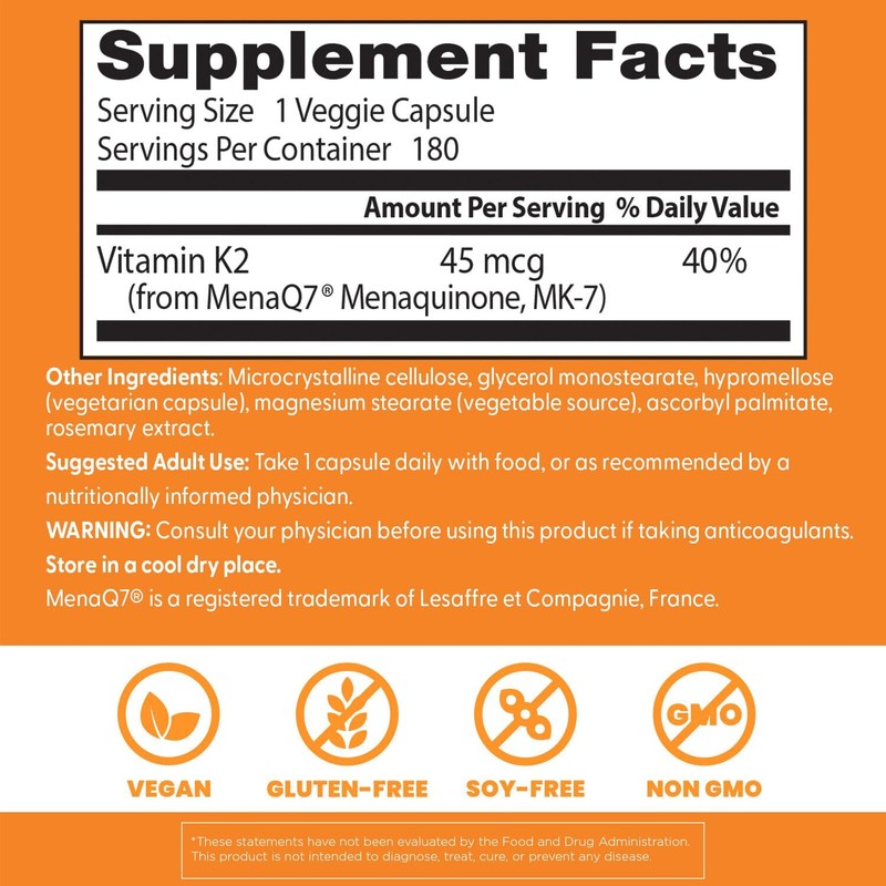 Doctor's Best Vitamin K2 MenaQ7 180 Count Supports Bone and Heart Health gallery
