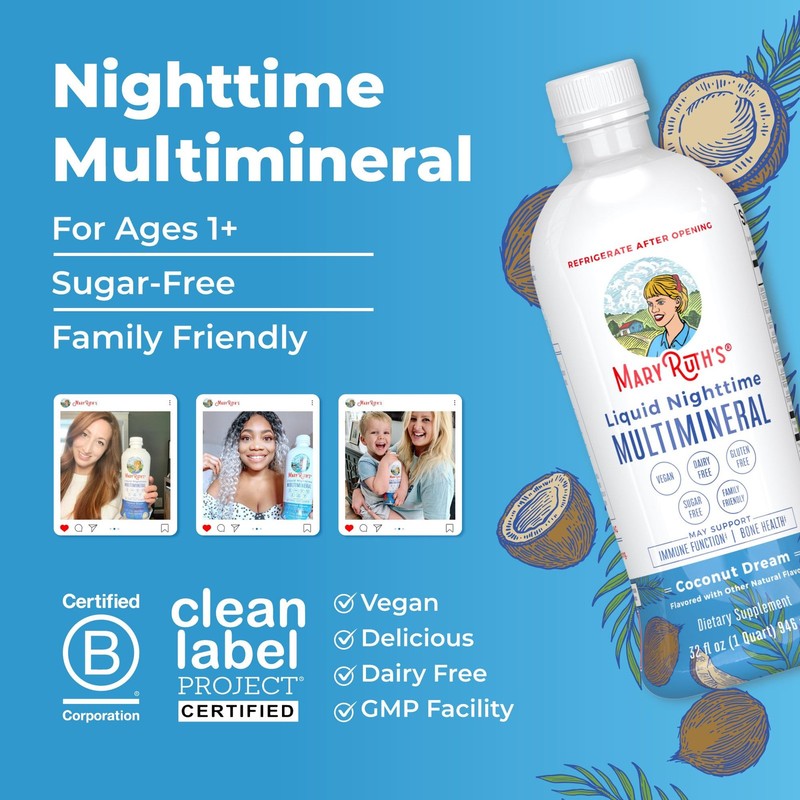Liquid Nighttime Multimineral | No Melatonin | Bedtime Routine | Magnesium Ci... gallery
